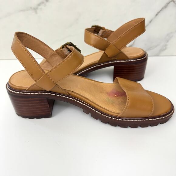 Madewell Womens The Erin Lugsole Sandal Size 8 Leather Neutral Summer Toffee - Picture 4 of 11